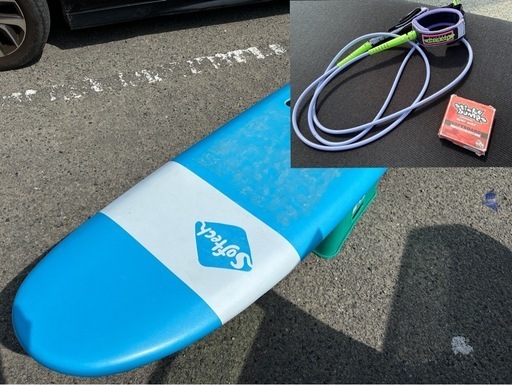 【美品】サーフィン　サーフボード　7.6ft 　初心者　スターター　セット　ソフトボード　ソフテック　　