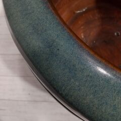 【商談中】信楽焼/丸火鉢(大）/青海鼠釉/メダカ鉢/水連鉢/花手水なども/大型火鉢/手あぶり/めだか/C0DX0104の画像