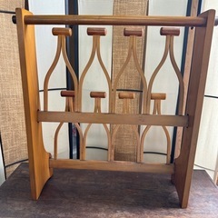 昭和レトロ アンティーク木製スリッパラック 横幅48cm 高さ52.5cm 現状渡しの画像