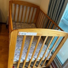 ベビーベッド 木製, baby bed with wheels,婴儿床の画像