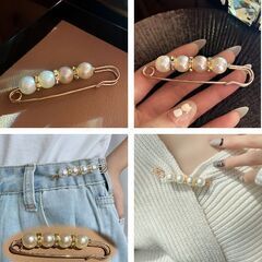 フェイクパールストールピン（新品）の画像