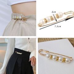 フェイクパールストールピン（新品）の画像