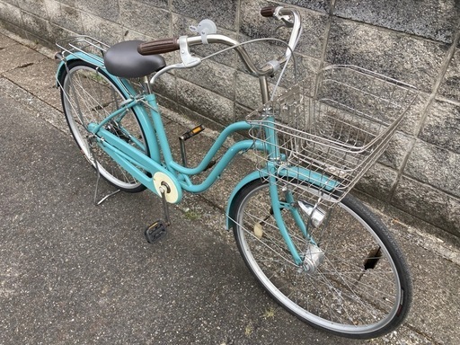 【26インチ自転車】美品❗️LEDオートライト付　変速なし　前後タイヤ、鍵新品❗️スペアキーあり　若林自転車　浜大津　SALE中❗️