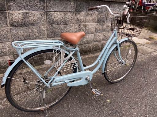 【26インチ自転車】美品❗️ブリヂストン製　変速なし　LEDオートライト付　前後タイヤ新品❗️BAA認定車　若林自転車　膳所店　SAL