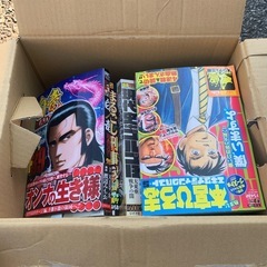 マンガ本　3箱約６０冊　コンビニの漫画本　ここ数ヶ月の間に購入したものです。一度しか読んでませんので暇つぶしにいかがでしょうか？の画像