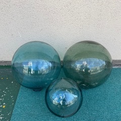 中古　ガラス　浮き球　インテリア　3点セット　レトロ