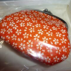 （管理A -５）花がらがま口小銭入れ未使用品の画像