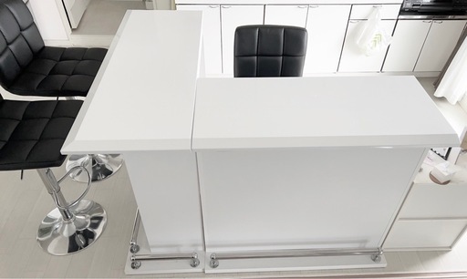 日本製 L字型カウンターテーブル ホワイト 100cm＋125cmセット 日本製 L字型カウンターテーブル ホワイト 100cm＋125cmセット