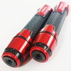 ロゴ入り CNCアルミ ラバーグリップ ハンドル バーエンド 一体型の画像