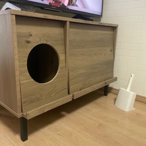 猫トイレ　キャビネット　ウッド　アイリスオーヤマ　お洒落