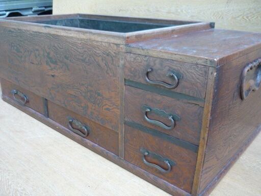 長火鉢　タモ材　昭和レトロ商品　インテリア用品