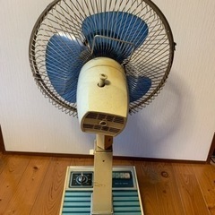 昭和レトロ SANYO サンヨー 扇風機 EF-68Qお座敷扇 羽根径30㎝ 青羽根 レトロ 家電 アンティーク の画像