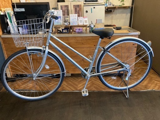 【前後タイヤ・チューブ新品！】 LEDダイナモ　内装3段　27インチ自転車 シルバー