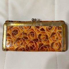 ANNA SUI☆アナスイ☆がま口長財布☆オレンジ☆ゴールドの画像