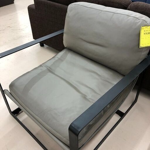Wa969  1人用レザーソファー グレー