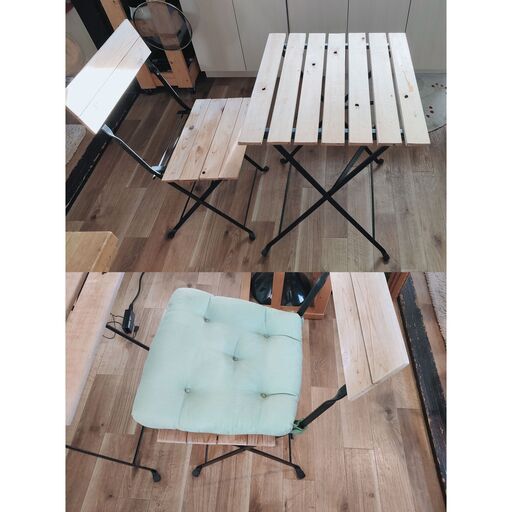 代々木直接引取限定)IKEAテルノーTÄRNÖ屋外テーブル＆チェア／折りたたみ式