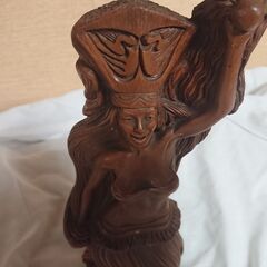 -TAHITIAN DANCER/COCOJOE’S OF HAWAII-　木彫り 人形/タヒチアンダンサー/ココジョーズ　木彫り 置物/民芸品-ハワイ /Made IN Hawaiiの画像