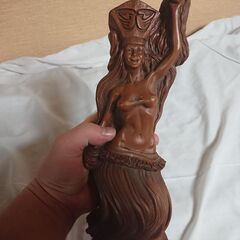 -TAHITIAN DANCER/COCOJOE’S OF HAWAII-　木彫り 人形/タヒチアンダンサー/ココジョーズ　木彫り 置物/民芸品-ハワイ /Made IN Hawaiiの画像