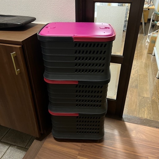 三段バスケット 収納カゴ