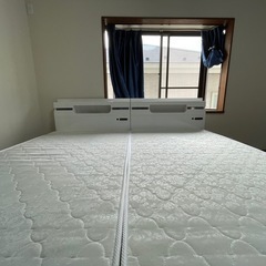 シングルベッド×2、マットレス付きの画像