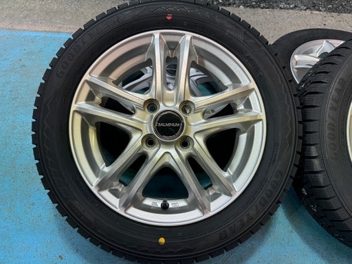 新品スタッドレスセット バルミナ 14インチ 4.5j +45 グッドイヤー アイスナビ8 155/65R14 2024年 バランス調整済み送料無料