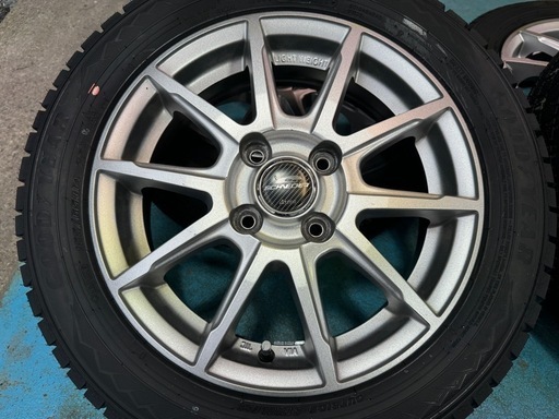 新品スタッドレスセット シュナイダー 14インチ 4.5j +43 グッドイヤー アイスナビ8 155/65R14 2024年 バランス調整済み送料無料