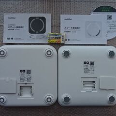 中古2台セット☆multifun スマート体重計 FG270RB/MF-BS02 スマホアプリ連携 最大：180kg 外形：260×260mm 新品単4電池7個付きの画像