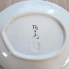 有田焼 弥左衛門窯 蛸唐草文様 木の葉型小皿 色絵金彩 5枚セットの画像