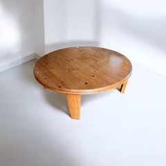 丸型　ローテーブル　木製　折りたたみ