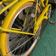 自転車 ママチャリ 24インチ 6段変速 鍵、ライト付き 子供用 キッズ の画像