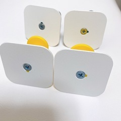 【新品未使用】家庭用 フック 4点セット 粘着性 穴あけ不要 ハンガー イエロー＆グリーンの画像