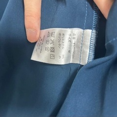 長袖青Tシャツの画像