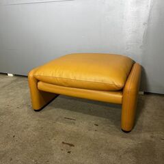 美品『Cassina』カッシーナ MARALUNGA マラルンガ オットマン スツール 本革 革 レザー