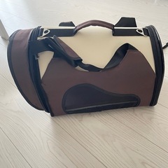 ペットキャリー 犬 猫 キャリーバッグ  折りたたみ ブラウン　Lサイズの画像