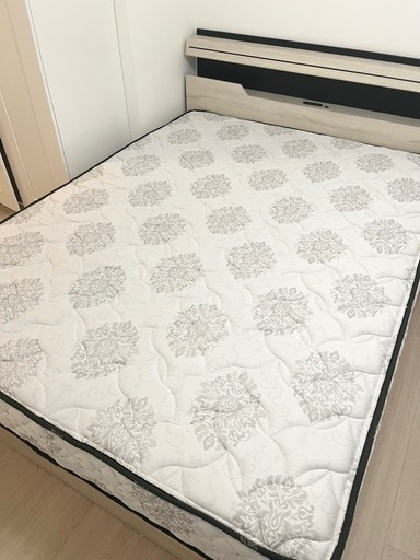 単品可【使用半年 美品】サータ sartaマットレス ワイドダブルベッド【収納付きフレームセット】Simmons