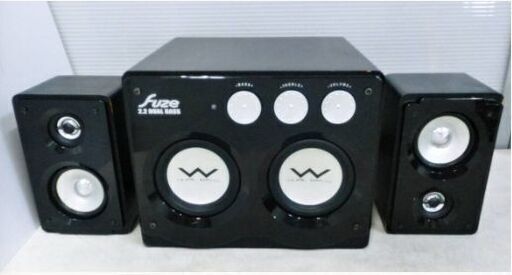 fuze　アンプ内蔵　2.2　システムスピーカーシステム　AVS220　動作良好　ウーファー　サブウーファー　音響機器　オーディオ機器
