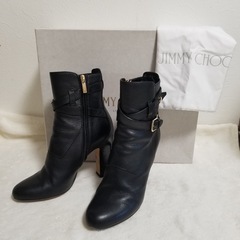 美品　JIMMY CHOO　ブーツ　ブラック　37ハーフ　 24.0~24.5cm