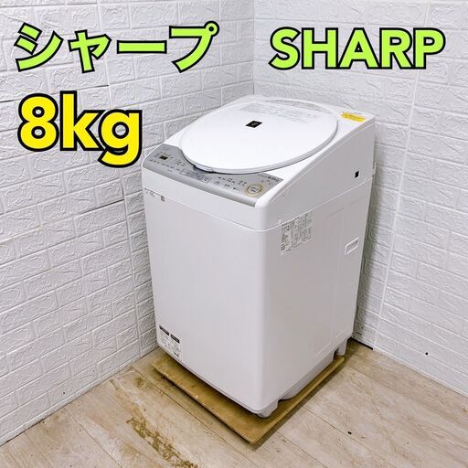 【B261】 シャープ 洗濯機 8kg 大型 2019年製