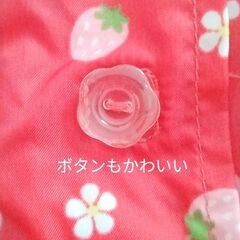 100㎝ カッパ レインコート 女の子 赤の画像
