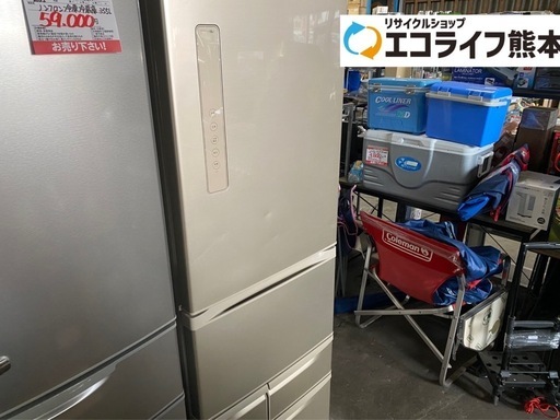 ドアに多少のヘコミあり　2018年製　TOSHIBA ノンフロン冷凍冷蔵庫　自動製氷機　411L GR-P41GK