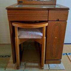 1面鏡ドレッサー　鏡台　メイク台　椅子付きの画像