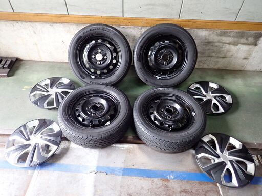 【お取引終了！】中古YOKOHAMA155/65R13＆中古スチールホイール4本セット！新品ホイールカバー差し上げます！！