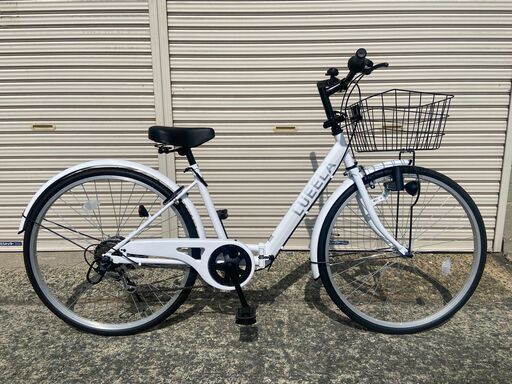 新品★未使用　シティサイクル 26インチ　シマノ製6段変速　マットホワイト