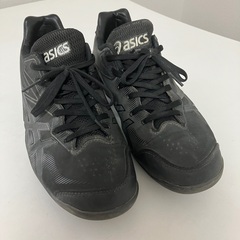 asics 野球 ポイント スパイク 25cm ブラック 黒 ア...