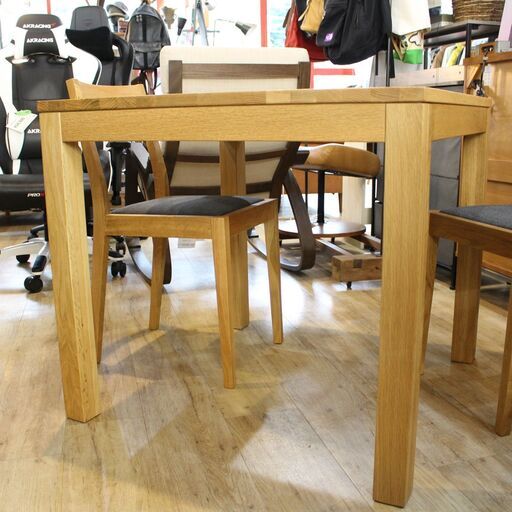 855)【美品】無印良品 ダイニング3点セット 木製テーブル 引出付