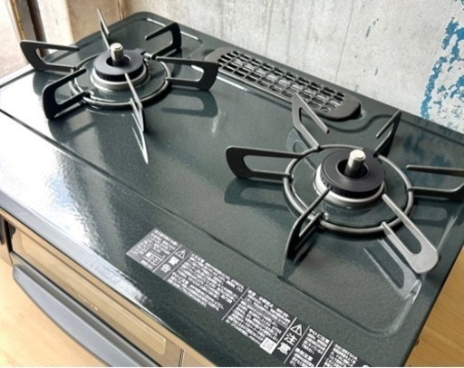 お引取り限定 美品 22年製 リンナイ LPガス用コンロ 2口ガステーブル KG35NBKL ③
