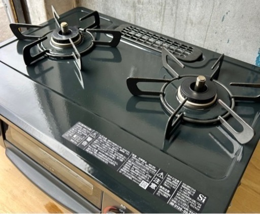 お引取り限定 美品 22年製 リンナイ 都市ガス用コンロ 2口ガステーブル KG35NBKL ①