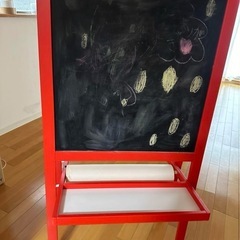 IKEA 3way両面お絵描きボード黒板ホワイトボード【受渡しのみ】スタンド看板の画像