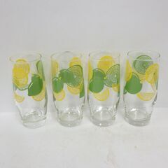 東洋 佐々木硝子 ガラス レモン柄 グラス 4個 セット 東洋ガ...