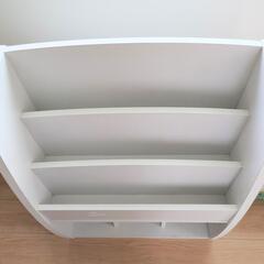 キッズ　絵本入れ　書棚　ホワイトの画像